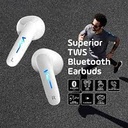 Genius HS-M920 Bluetooth 5.0 Earbuds with LED light, Noise Reduction (White)