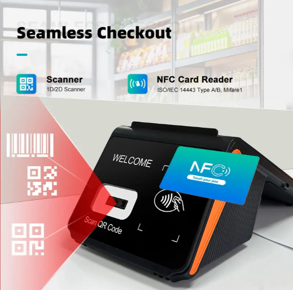Handheld NB18 Mobile Pos Terminal Android 12 80mm
