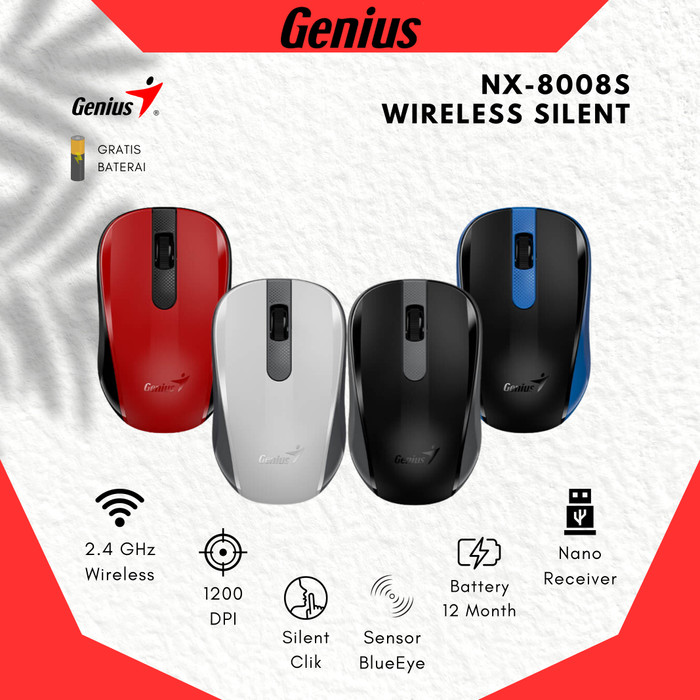 Genius NX-8008S Wireless Silent Mouse
