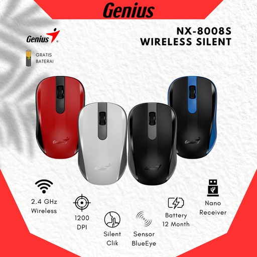 Genius NX-8008S Wireless Silent Mouse